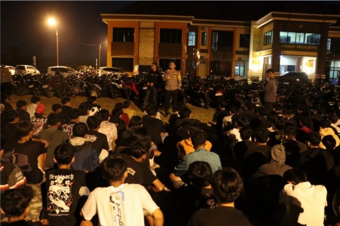 
 Polisi Gerebek Balap Liar di Pringsewu, 292 Motor Disita, 466 Pemuda Diamankan