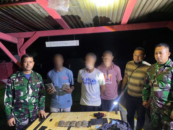 
					Satgas Yonif 131 Kembali Amankan Pembawa Paket Ganja di Perbatasan Papua