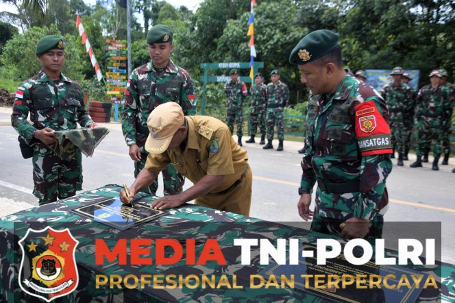 
					Peresmian Tugu Perbatasan Satgas Pamtas Yonarmed 11 Kostrad