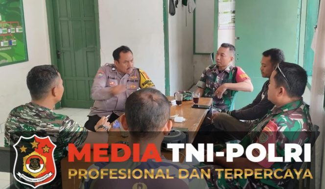 
 Pererat Sinergitas TNI-POLRI, Bhabinkamtibmas Polsek Parungpanjang Sambangi Makoramil 2123 Parungpanjang